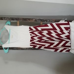 White and Red striped dress